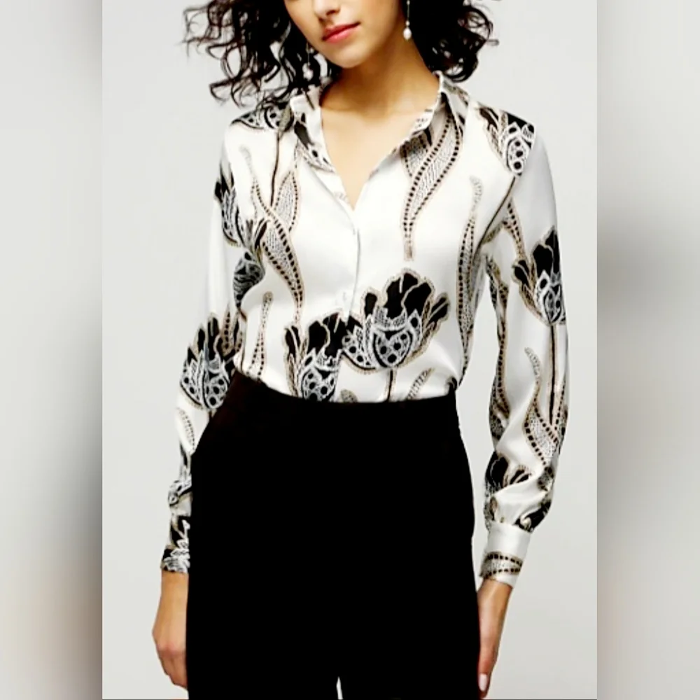 White House Black Marker Women's Business Office Gorgeous Blouse Buttons Small - Picture 8 of 16